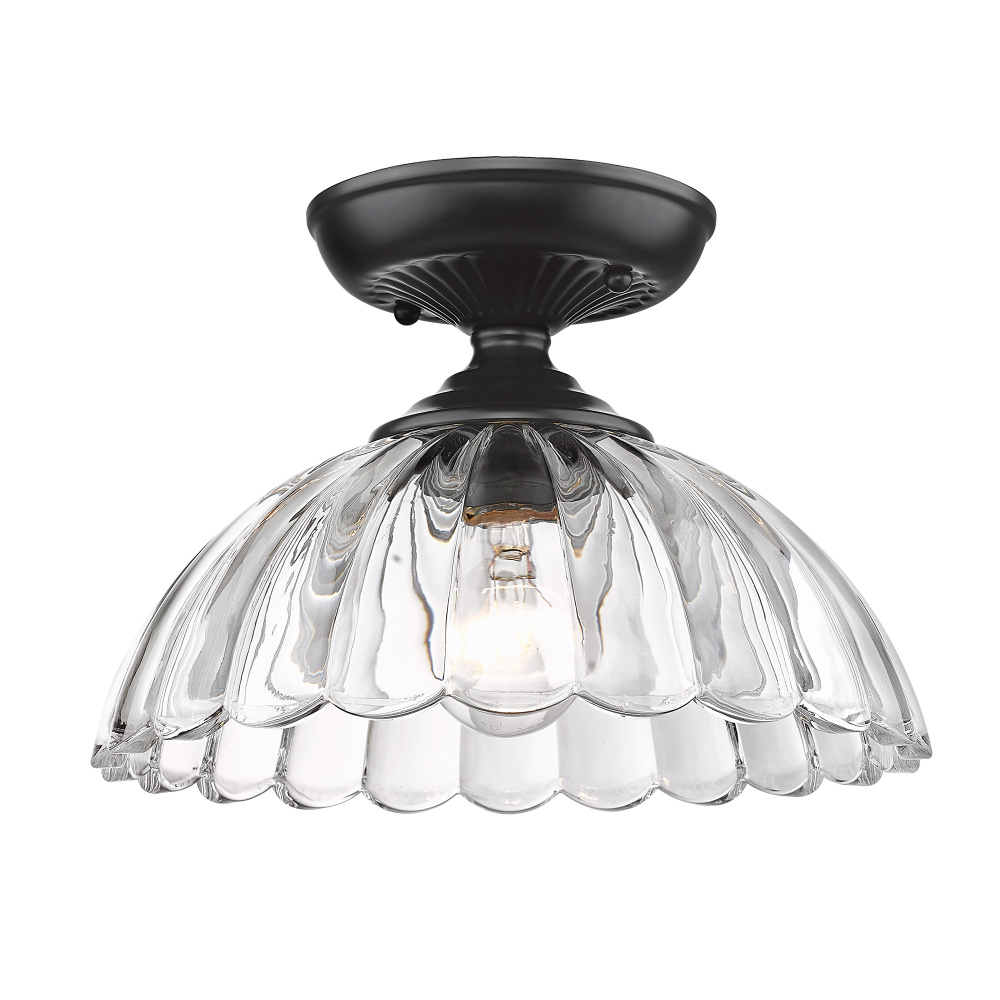 Golden Lighting Audra 1-light 12in Semi-Flush Mount in Matte Black